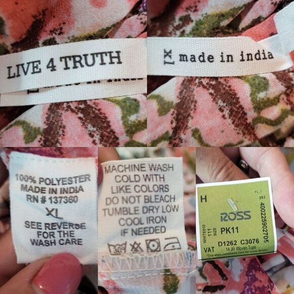 Sheer Floral Off-The-Shoulder Crop Top Angel Sleeves Sz XL Boho Festival India - Picture 3 of 7